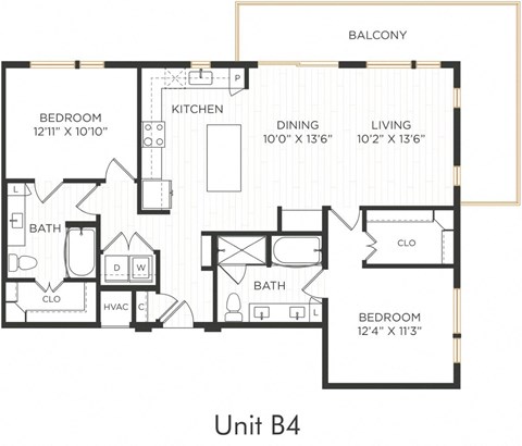 Astra Avery Ranch Apartments B4 Floor Plan